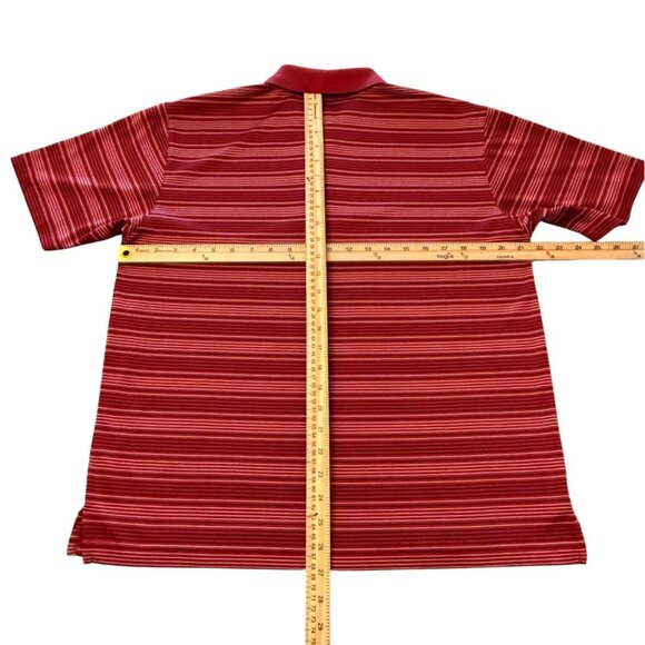 PGA Tour Mens SIze M Striped Red Polo Shirt Short Sleeve Golf Apparel - Picture 6 of 8